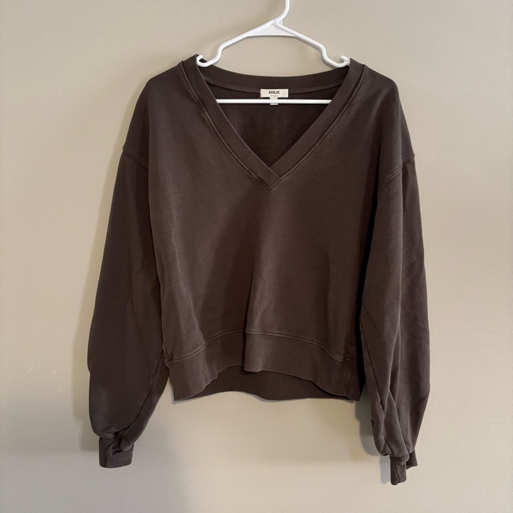 Agolde Low V Neck Crewneck - Picture 2 of 7